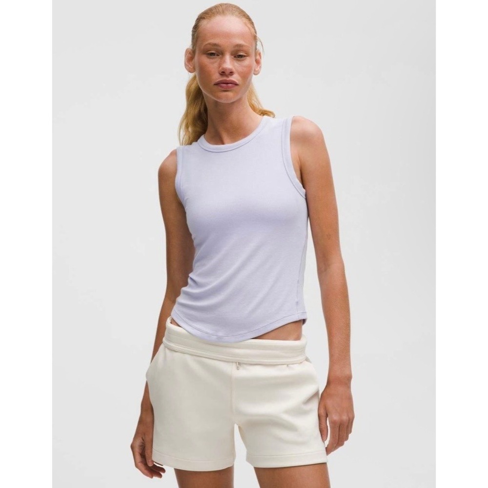 Lululemon Hold Tight Crewneck Tank, Waist Length, High Neck Ribbed Purple Grey - Picture 7 of 7